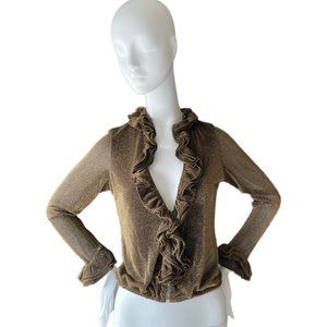 GUCCI TOM FORD 2000 vintage runway ruffle blouse